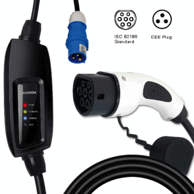 DUOSIDA 7 KW Portable Charging Connector Adjustable 8 32A Type 2 To