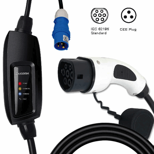 EV-Stecker 16a Typ 2-Stecker an Schuko-Buchse EV-Lade adapter für