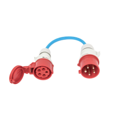Adapter Red CEE 16 A to Blue CEE 16 A Green Cell