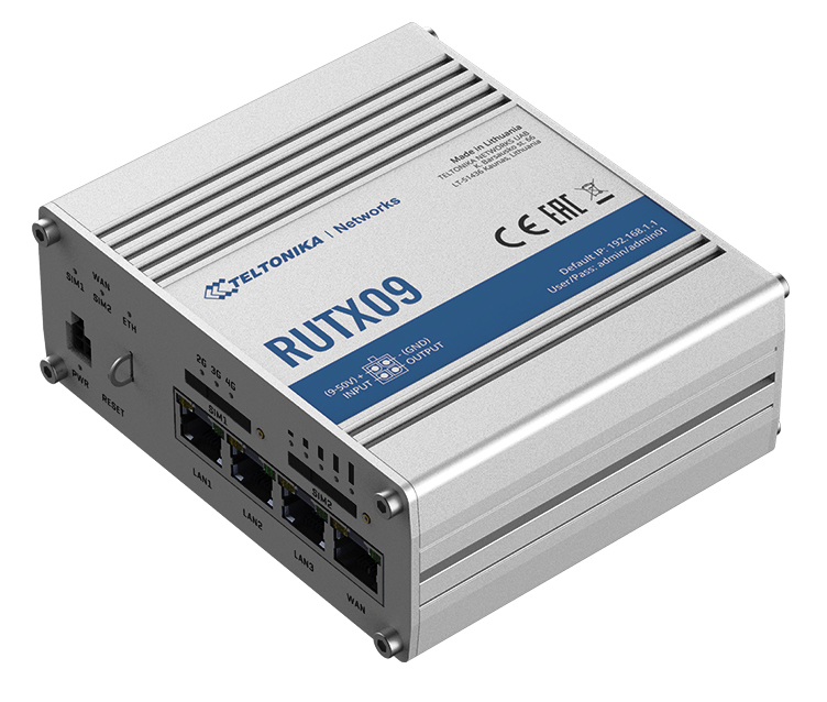 RUTX09 Industrial Router 4G LTE Dual CAT - and Hardware charging Everything Gigabit - Software! Ethernet 6, necessary for Sim EV