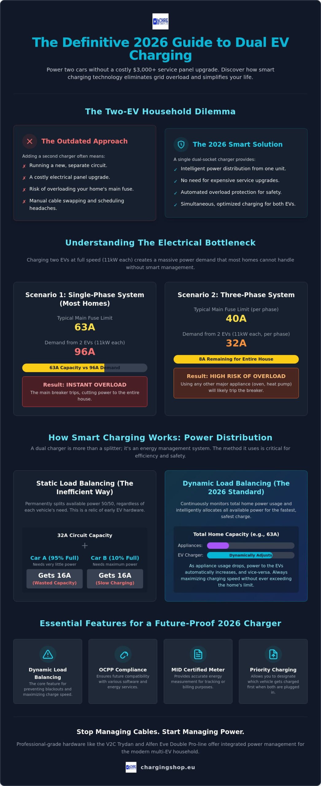 Dual EV Charger Guide 2026: The Ultimate Setup for Two-EV Households